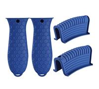 Fictory Lot de 4 supports de poignée chaude en silicone - Housses résistantes à la chaleur pour une cuisson sûre - Poignée antidérapante pour poêles à repasser - Gadget de cuisine essentiel