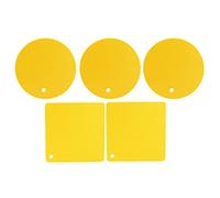 Fictory Lot de 5 dessous de plat en silicone antidérapants et résistants à la chaleur pour casseroles et poêles de cuisine, design carré et rond, jaune, protège les surfaces contre les dommages causés