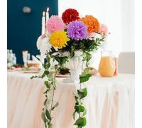 Fictory Lot de 50 fleurs de calendula artificielles de 10 cm en soie avec pétales superposés pour décoration de mariage, couronne de Noël, arrangements de maison et de festival
