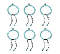 Fictory Lot de 6 bracelets contre le mauvais œil, perles bleu turquoise, bijoux de protection pour femme, idée cadeau unique