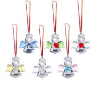 Fictory Lot de 6 décorations attrape-soleil en cristal avec cœurs, anges, étoiles pour sapin de Noël, voiture, fenêtre, décoration de fête de mariage