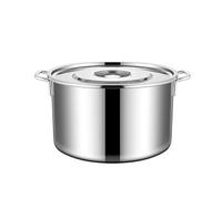 Fictory Marmite en acier inoxydable, grande capacité avec couvercle, design épais et robuste, 2 poignées pour un levage facile, 35 cm de diamètre, polyvalente pour le stockage du riz et de l'huile