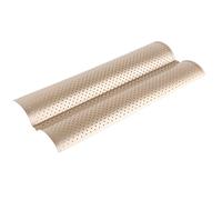 Fictory Moule à baguette 2 fentes, acier au carbone antiadhésif, design perforé pour une cuisson uniforme, indispensable pour la machine à pain domestique, facile à nettoyer, outil de cuisson durable
