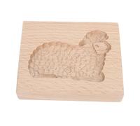 Fictory Moule à biscuits en bois sculpté, tampon 3D en forme de mouton, emporte-pièce pour biscuits et chocolat, facile à utiliser pour les friandises de vacances, design unique pour la pâtisserie