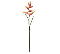 Fictory Oiseau de paradis artificiel - Grand arrangement floral tropical - Tige flexible avec fil de fer - Résistant aux UV pour décoration intérieure et extérieure - Rouge orange - 92 cm