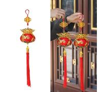 Fictory Ornement à suspendre pour le Nouvel An chinois 2026, poisson et sac d'argent de bon augure - Lanterne décorative pour festival de printemps, fête à la maison