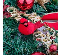 Fictory Ornements de Noël Cardinaux Oiseaux Clips Exquis Artificiels Plume Oiseau Artisanat Clips avec Fil Métallique pour Sapin de Noël, Fenêtre, Guirlande et Décoration Maison de Vacances