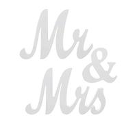 Fictory Panneau en bois Mr and Mrs - Décoration de table de mariage - Lettres à paillettes - À suspendre au mur - Pour fête d'anniversaire et accessoires photo