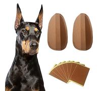 Fictory Patch de soutien d'oreille pour chien, outil de support d'oreille avec lait calcium et formule à base de plantes, design arc confortable pour doberman et chiots, marron, 6 x 3 cm
