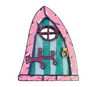 Fictory Porte de fée en bois fabriquée à la main pour jardin, décoration de porte miniature enchantée pour terrarium et extérieur