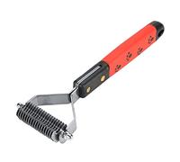 Fictory Râteau à sous-poil et peigne démêlant pour enlever les nœuds des chiens et chats à poils longs, 18 râteaux en acier inoxydable, couleur rouge