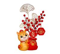 Fictory Statue de cheval du zodiaque chinois, tirelire de bon augure avec vase à fleurs et porte-stylo, décoration en résine pour la maison et le bureau