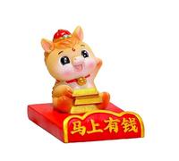 Fictory Support de téléphone en forme de cheval du zodiaque - Statue de cheval de bon augure - Décoration de bureau avec lingot doré - Cadeau du Nouvel An chinois, décoration de style Guochao pour la