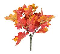 Fictory Tige de feuille d'érable artificielle, 7 branches au toucher réaliste, feuilles en plastique soie pour centre de table de mariage, décoration d'intérieur et arrangements floraux de 33 cm