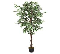 Ficus artificiel - vidaXL - 1260 feuilles - 200 cm - Vert - Troncs en bois - Feuilles en fibre textile