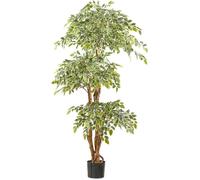 Ficus Benjamina Plante artificielle 165 cm avec 2230 feuilles dans un pot en plastique 17x14,5 cm