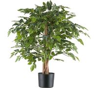 Ficus Benjamina plante artificielle 85 cm avec 558 feuilles, pot plastique solide 15x12,5 cm
