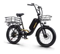 Ficyacto Vélo Électrique,20 Pouces-Vélo électrique de Montagne 48V 15Ah Batterie,Ville E-Bike avec 7 Vitesses, E Bike pour Adulte,Autonomie Jusqu'à 70-80km VTT Électrique