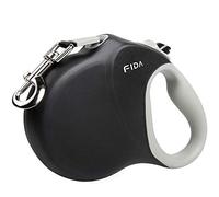 Fida Laisse rétractable améliorée de 7,9 m pour Chiens de Taille Moyenne/Grande jusqu'à 50 kg, Longue Laisse rétractable à 360 °, poignée Douce, Frein à Une Main, Noir