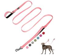 Fida Laisse robuste de 3 m pour chien avec 2 poignées rembourrées confortables, poignée de signalisation et crochet facile avancé, laisse de marche réfléchissante pour chiens de petite, moyenne et