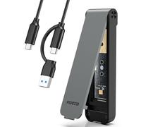 FIDECO Boîtier SSD M.2 NVMe, adaptateur M.2 NVMe vers USB, lecteur SSD USB 3.2 Gen 2 (10 Gbit/s) pour clé M & M+B, design de style sandwich, installation sans outil, prend en charge UASP et TRIM, gris