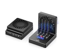 FIDECO Station d'accueil de clonage M.2 NVMe SATA SSD, USB 3.2 Gen 2, duplicateur NVMe 20 Gbit/s avec Ventilateur de Refroidissement Pliable, Prend en Charge Le Clone Hors Ligne, UASP et Trim (4-Bay)