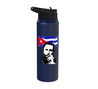 fidel castro cuba revolution demo drapeau Stainless Steel Insulated Water Bottle
