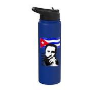 fidel castro cuba revolution demo drapeau Stainless Steel Insulated Water Bottle