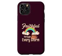 Fidèle à Travers Chaque tempête Arc-en-Ciel Mignon et Arche Coque pour iPhone 11 Pro