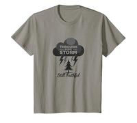 Fidèle à Travers Les tempêtes : Toute ma Vie Citation inspirante T-Shirt, Enfant, Ardoise, 12 Ans