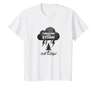 Fidèle à Travers Les tempêtes : Toute ma Vie Citation inspirante T-Shirt, Enfant, Blanc, 3 Ans