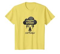 Fidèle à Travers Les tempêtes : Toute ma Vie Citation inspirante T-Shirt, Enfant, Citron, 4 Ans