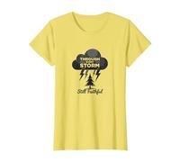 Fidèle à Travers Les tempêtes : Toute ma Vie Citation inspirante T-Shirt, Femme, Citron, S