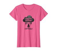Fidèle à Travers Les tempêtes : Toute ma Vie Citation inspirante T-Shirt, Femme, Rose Chiné, S