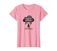 Fidèle à Travers Les tempêtes : Toute ma Vie Citation inspirante T-Shirt, Femme, Rose, XS