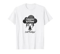 Fidèle à Travers Les tempêtes : Toute ma Vie Citation inspirante T-Shirt, Homme, Blanc, S