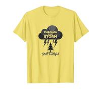 Fidèle à Travers Les tempêtes : Toute ma Vie Citation inspirante T-Shirt, Homme, Citron, XL
