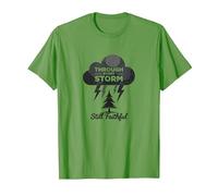 Fidèle à Travers Les tempêtes : Toute ma Vie Citation inspirante T-Shirt, Homme, Herbe, S