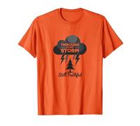 Fidèle à Travers Les tempêtes : Toute ma Vie Citation inspirante T-Shirt, Homme, Orange, 3XL