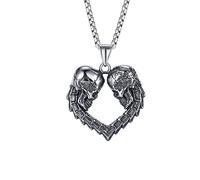 Fidèle Amour crâne Titane Acier Hommes Colliers pendentifs Punk Gothique pour Petit ami Hip hop Rock fête Bijoux créativité Cadeau