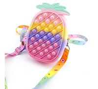 Fidget Bubble Sac à bandoulière - Sensory Toy Bag, Silicone Push Bubble Messenger Bag Mode Rainbow Stress-Relief Anti-Anxiété Jouet Sac à Main pour Enfants Adultes,A
