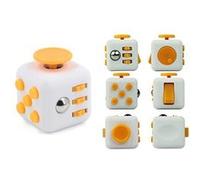 Fidget cube anti-stress modele blanc orange Blanc G