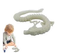 Fidget Dragon 30 cm Imprimé 3D Articulation Mobility | Dragon articulé Collection Créature mythique, décoration de bureau, 30 cm [blanc pendant la journée] menton lumineux coloré