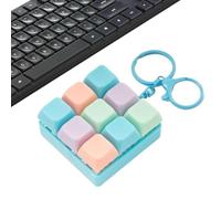 Fidget Keychain Clicker - 9 in 1 Keyboard Stress Toy | Portable ABS Detachable Gadget Pendant - Clicky Button Fidget Tool | Backpack Bag School Travel Anxietŷ Relief Use