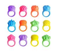 Fidget Ring - Textured Sensory Rings, 12 Pieces Silicone Fidget Toys with Tactile Design, Interactive Play for Kids Adults Classroom School Home Travel Work Study