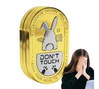 Fidget Slider, Rabbit Push Clicker Toy with Metal Body, Portable Anti-Stress Gadget, Gold/ Black/ White Calming Relaxation Tool for Travel School Classroom and Special Occasions