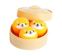 Fidget Squeeze Toys - PU Foam 9.8cm | 3 Piece Slow Rise Funny Stress Balls | Soft Squishy Bun Squeeze Set for Sensory Play Focus Aid for Home Office School Classroom and Travel Use