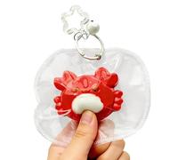 Fidget Toy Keychain - Soft Textured Animal Squeeze, Compact Miniature Scale, High-Elasticity Nonpoisonous Material, Reinforced Keyring Loop, Sensory Relief Tool for Kids in School Classrooms