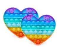Jeu d'adresse Phonillico Fidget Toy Silicone Coeur Multi-couleurs [LOT 2] Jeu Anti Stress Push Pop It Jouet Toys Bubble