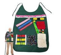 Fidget Toys Adults Dementia - Polyester-Cotton, Sensory Apron Activity Blanket | Motor Skills Engagement Aid for Elderly, Dementia Improvement Fidget Blanket for Seniors, Memory Care, Rehabilitation